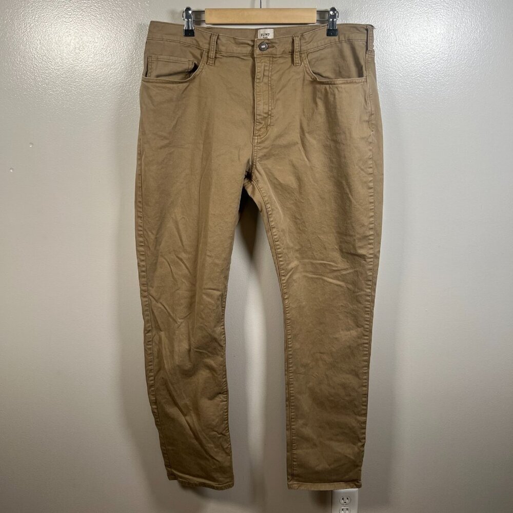 Flint & Tinder Slim Fit Chino Pants Size 38x34 Brown Business Casual Work Office